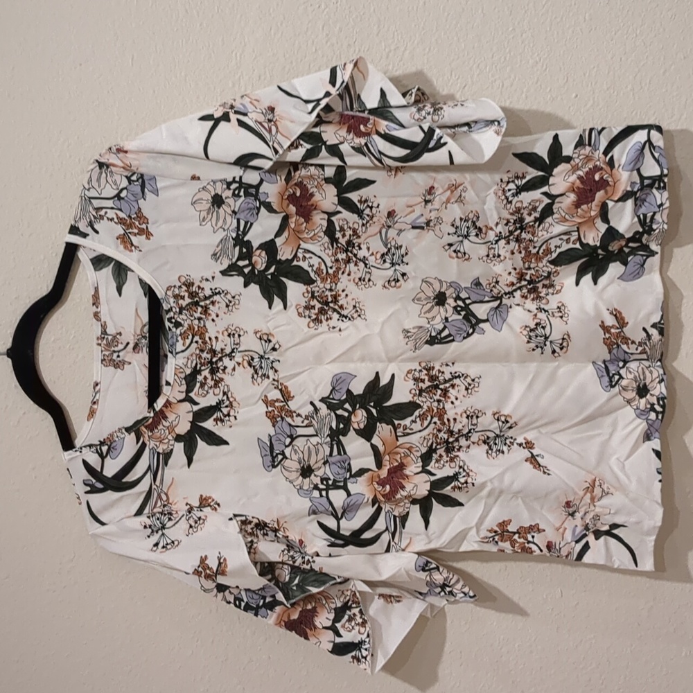 Shein Floral Print Blouse Size Medium